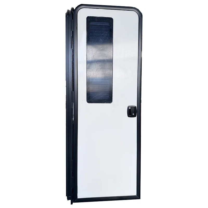 Customized Aluminum Frame Camper RV Door with Screen Door & Sun Blind Window view 4