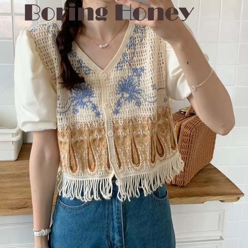 مملة العسل الصيف الخامس الرقبة سليم تصميم تحسس قميص المطرزة الجوف قصيرة الأكمام قميص المرأة موضة جديدة هيم شرابة المرأة #1