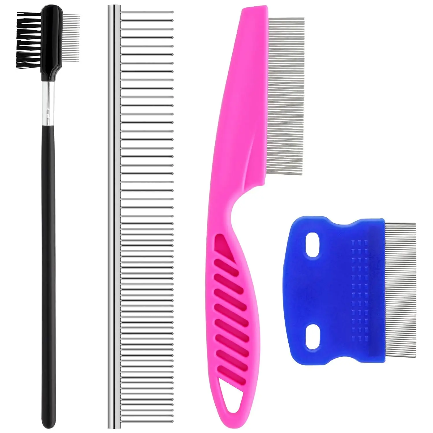 

2-in-1 Pet Grooming Comb for Tear Stain Removal & Knot Detangling, Round Teeth, Safe for Small Dogs & Puppies