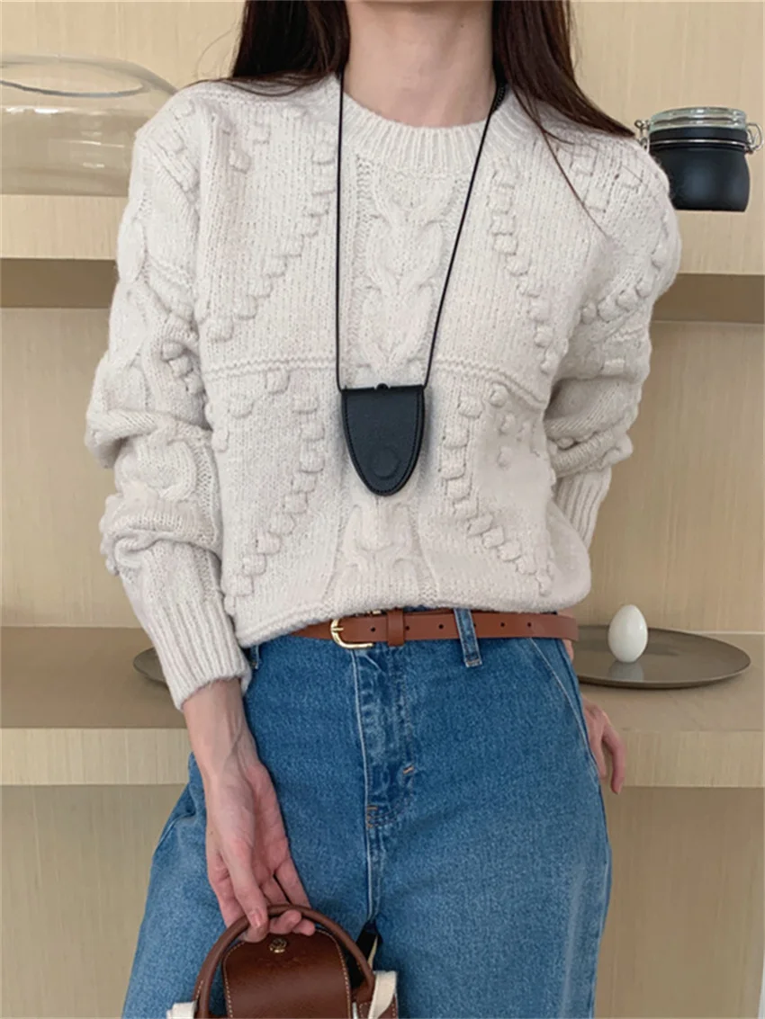 Alien Kitty Gentle Knitwear Sweaters Women Soft Loose Chic New Daily 2025 Pullovers Warm Winter Elegant Office Lady Slim