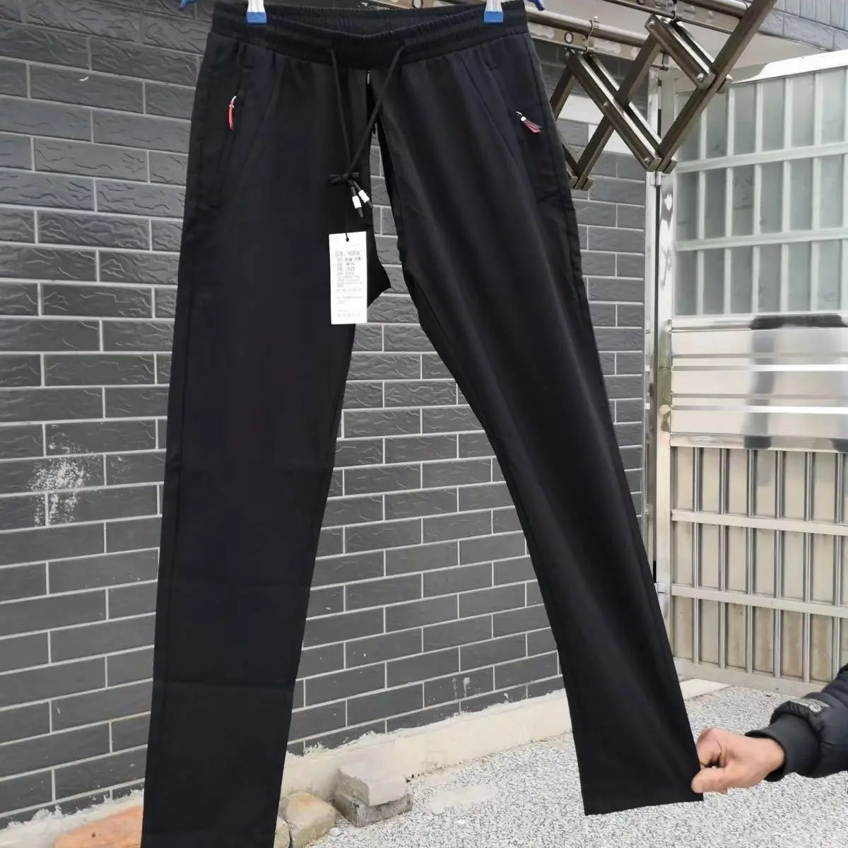 Men Invisible Zipper Open Crotch Pants Sports Casual Black Plus Size Loose Trousers Outdoor Invisible Zipper Open Crotch