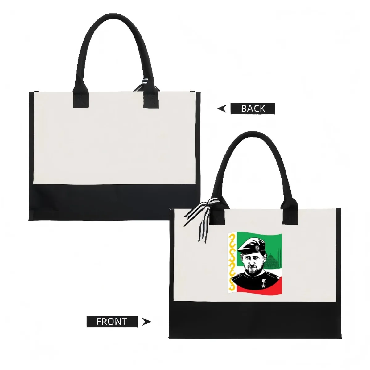 علم الشيشان 2026 وصول جديد الموضة العملي واسعة قابلة لإعادة الاستخدام حمل حقيبة نمط طباعة 2 لهجة الثقيلة الكتف الكبير با #2