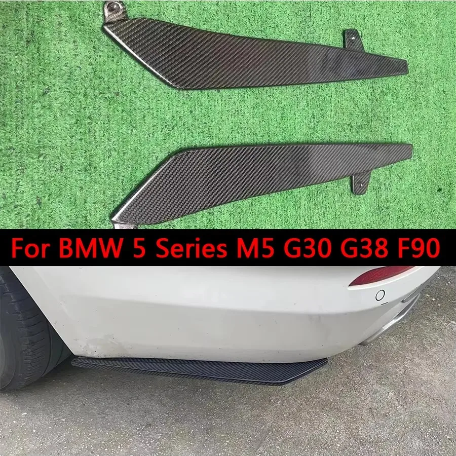 For BMW 5 Series M5 G30 G38 F90 Carbon Fiber wrap angle Car Rear Bumper Splitter Corner Trim Cover Rear Chin Car Accessories
