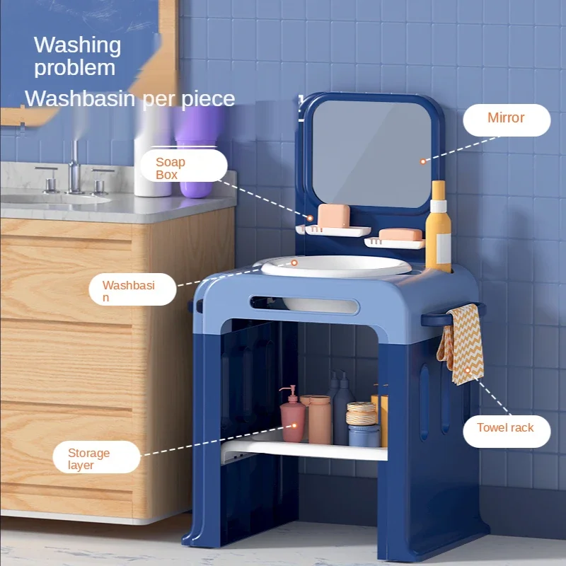 Washstand Toy Water Outlet Baby Early Education Washstand Bathroom Brushing and Washing Hands Washbasin