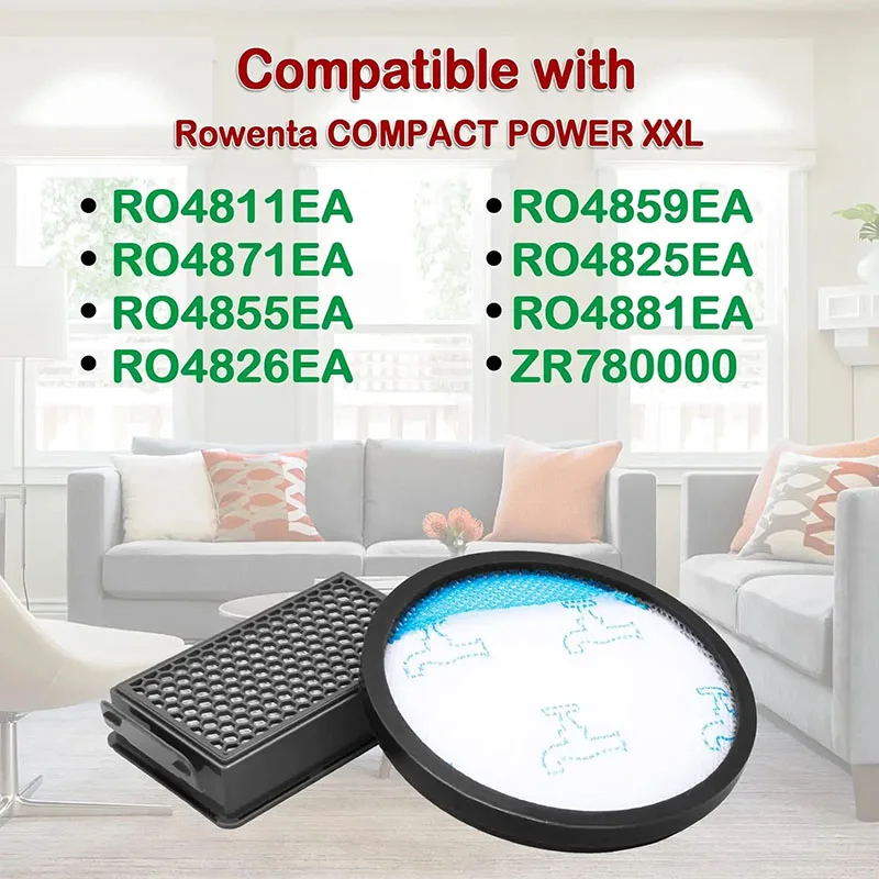 Repuestos de filtro Hepa para Rowenta Compact Power XXL, RO4811EA, RO4825EA, RO4855EA, RO4859EA, RO4871EA, RO4881EA, ZR780000