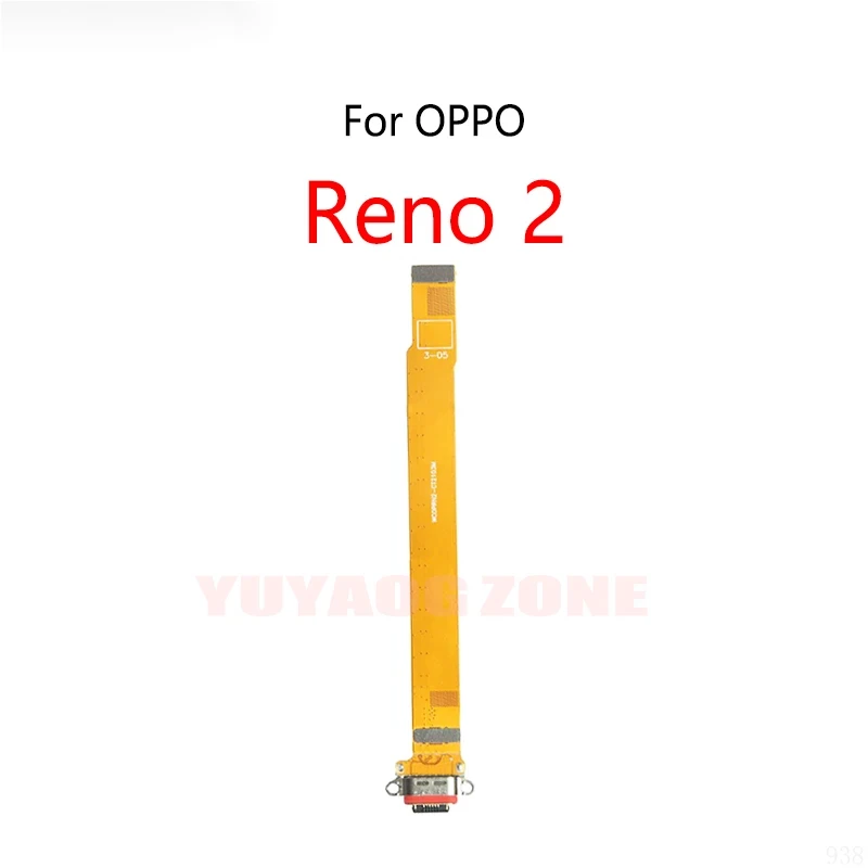 10 unids/lote para OPPO Reno 2 conector de base de carga USB puerto de carga enchufe Jack Cable flexible