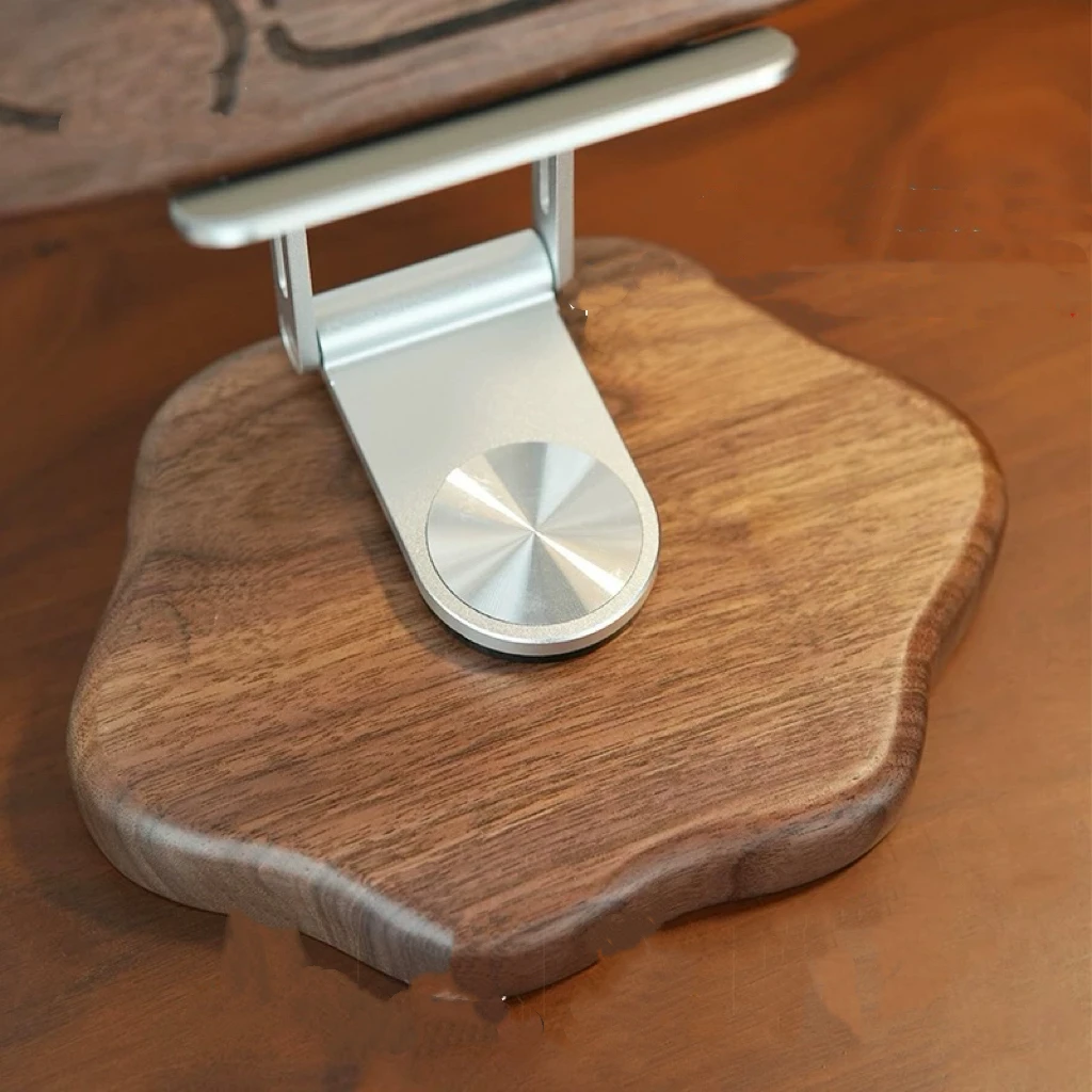 Черное ореховое дерево подходит для планшета iPad, специальная подставка, настольная офисная игра, складная на 360° °   вращающаяся опорная подставка