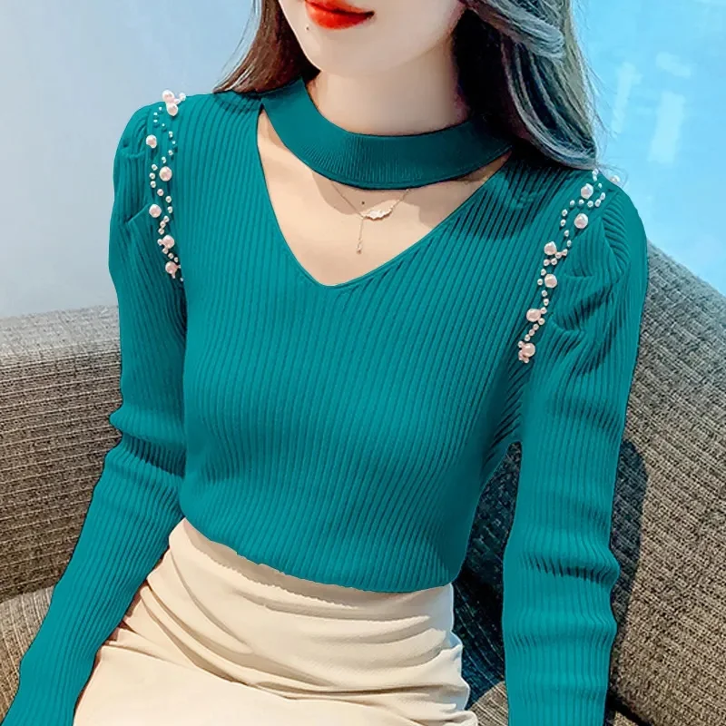 New 2023 Winter To Spring Women Ladies Long Sleeve Boat Neck Knitted Pull Sweater Femme Top Korean Casual Pullover Shirts Jumper