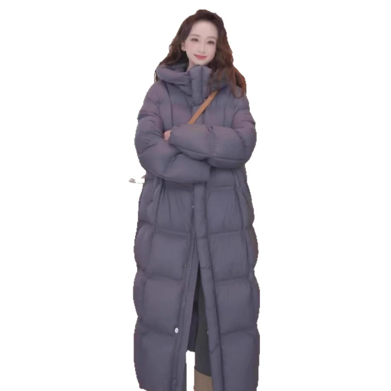 Women's Long Down Jacket 2025 Fall/Winter Collection Loose-Fit, Slimming, Fashionable Hooded Oversized Thick Quilted Coat