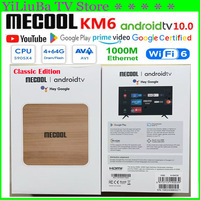 [Genuine]Mecool KM6 Deluxe Classic Edition ATV Android10 TV Box 4G 64G Dual Wifi6 BT5.0 1000M Google Certified Best Media Player