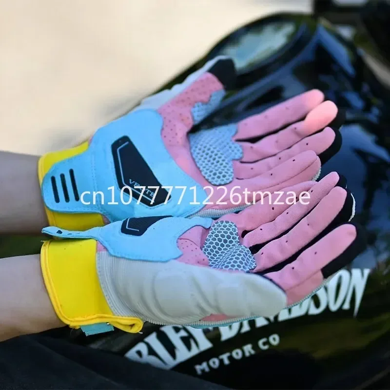 Macaron Color Motorbike Gloves Touch Screen Men's and Women's Running Fitness Cycling Gloves