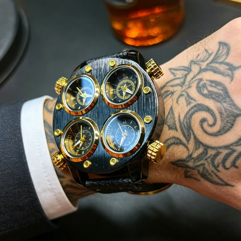Streetwear Brand Niche - Relógio Masculino de Quartzo Estilo Punk