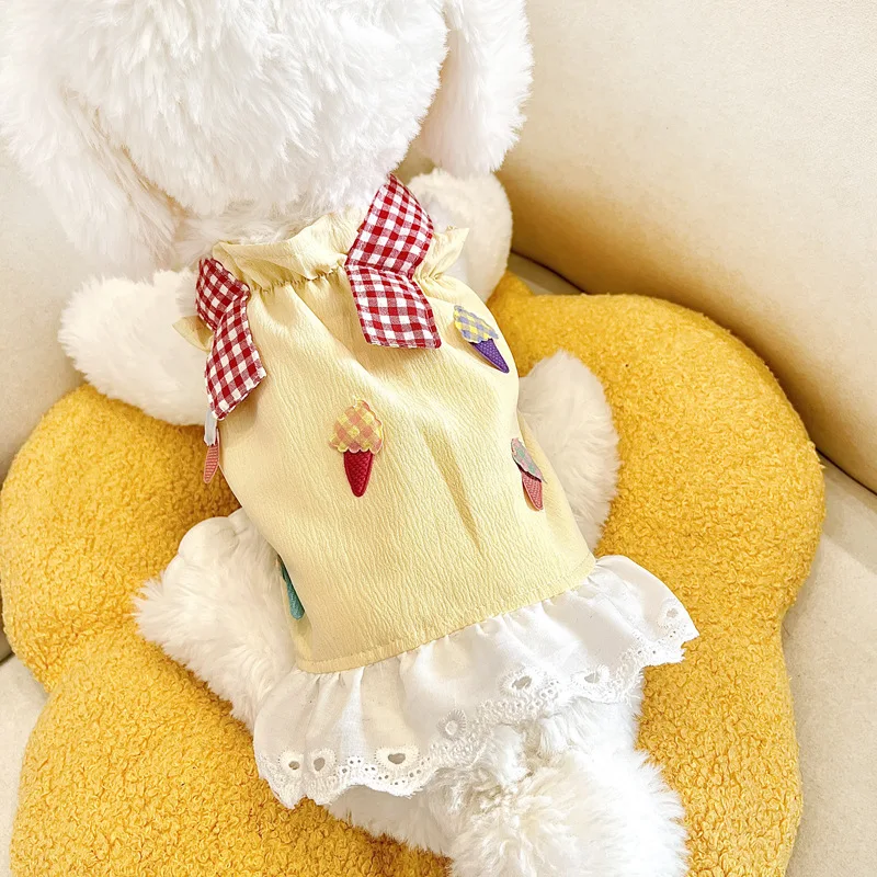 

Pet Clothes Spring/Summer Thin Teddy/Pomeranian Schnauzer Small Dog Breathable Suspender Skirt Conditioning