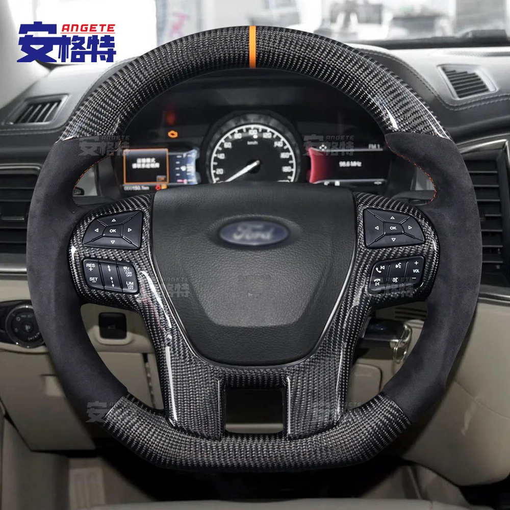 

Applicable to:Suitable for Ford Road Shaker Special Carbon Fiber Hand Sewn Fur Special Modified Flat Bottom Sports Steering Whee