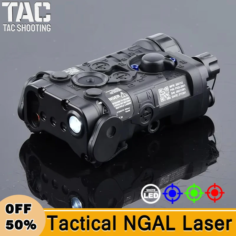 

Tactical Airsoft NGAL NO IR Version Red Dot Green Blue Indicator White LED Scout Light Fit 20mm Rail Hunting Weapon Gun Laser