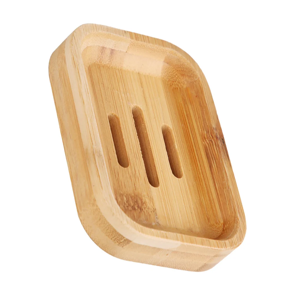 

Soap Dish Bamboo Holder Compact Sturdy Design for Home Hotel Restaurant Use Lightweight Eco- Tray Container