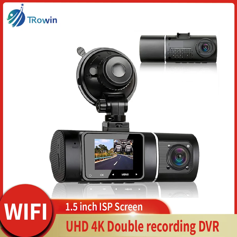 

UHD 4K+1080P 1.5inch IPS Dual lens Dashcam Car Camera super Night Vision Loop Recording Vehicle Accessories