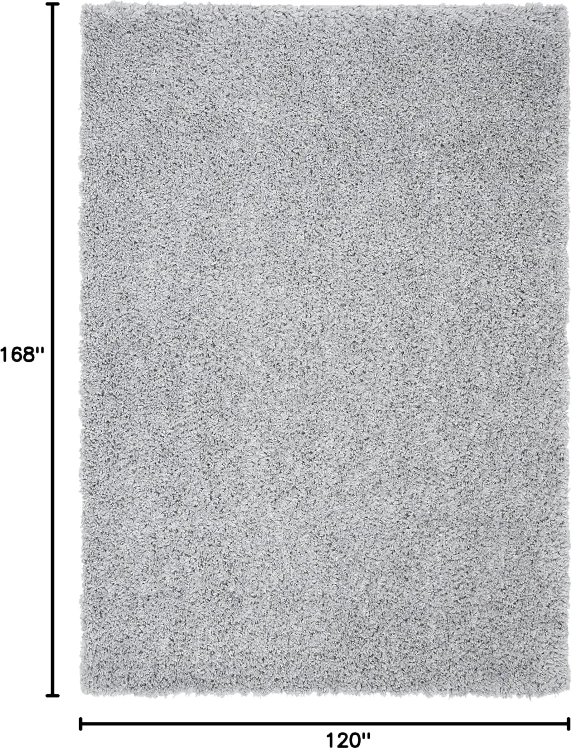 Safavieh August Shag Collection Area Rug - 10' X 14', Silver, Solid Design, Non-Shedding & Easy Care, 1.5-Inch Thick Ideal For