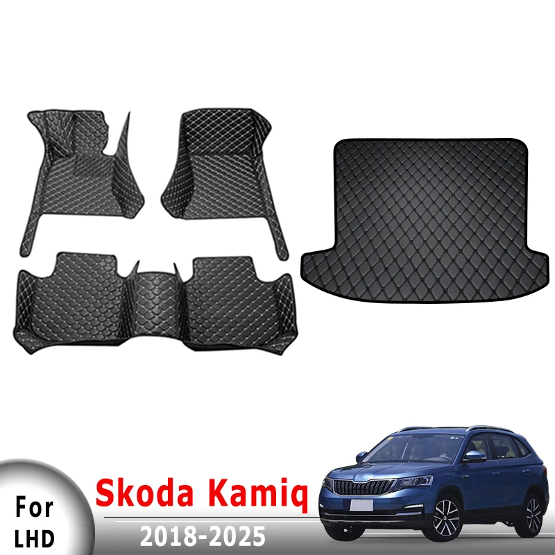 

Автомобильные коврики, коврики в багажник для Skoda Kamiq 2025 2024 2023 2022 2021 2020 2019 2018, автомобильные аксессуары для интерьера, водонепроницаемые для ног