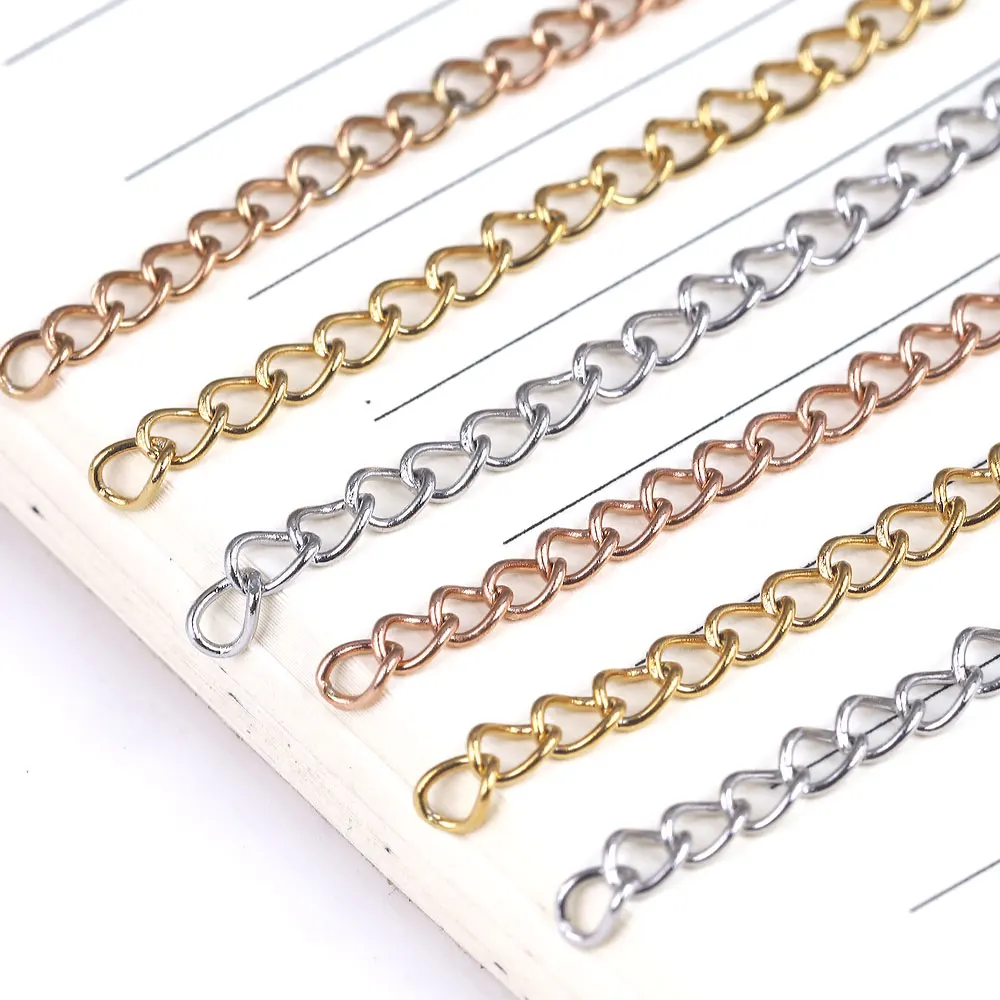 50pcs 50mm Extension Tail Chain For Necklace Bracelet Extension Chains DIY Necklace Extender Chain Jewelry Findings Parts