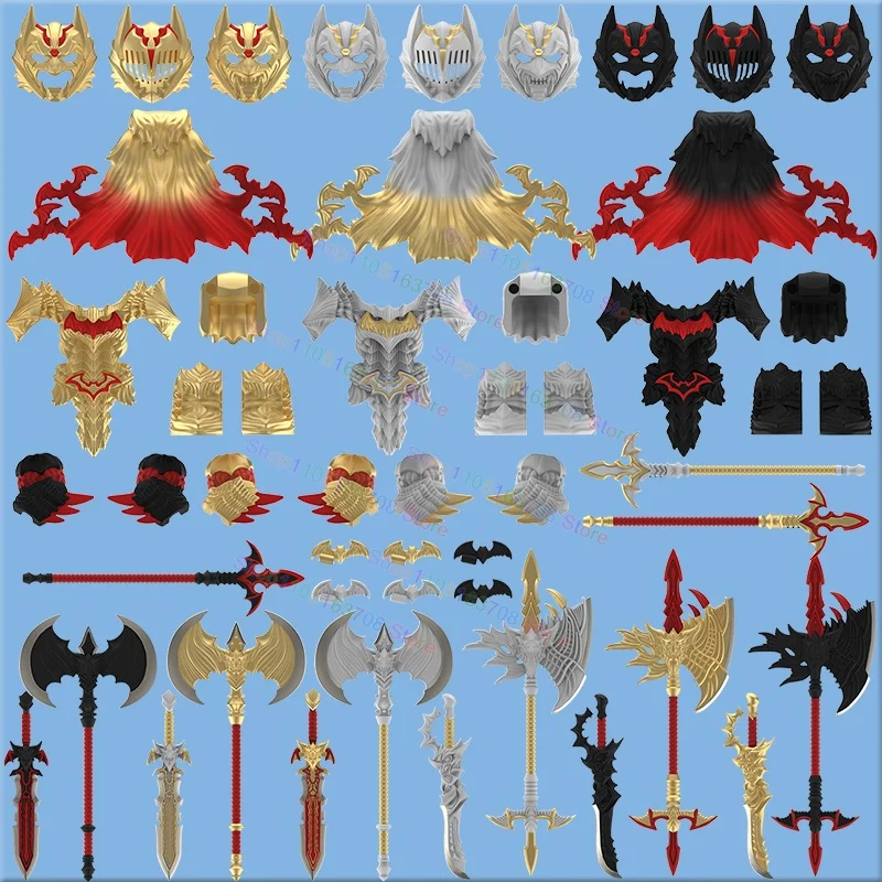 

New LE22 Armor Warriors Gold Color mini Action Figures Collection Models Building Blocks Helmet Axe Accessoies Kids Toys Gifts