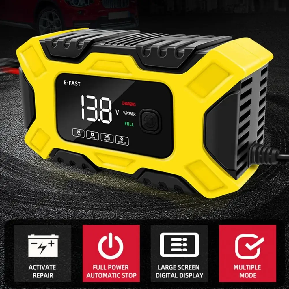 Auto Batterie Ladegerät 12V Intelligente Puls Reparatur LCD Display Auto Batterie Motorrad Batterie Lade Batterie Reparatur Ladegerät