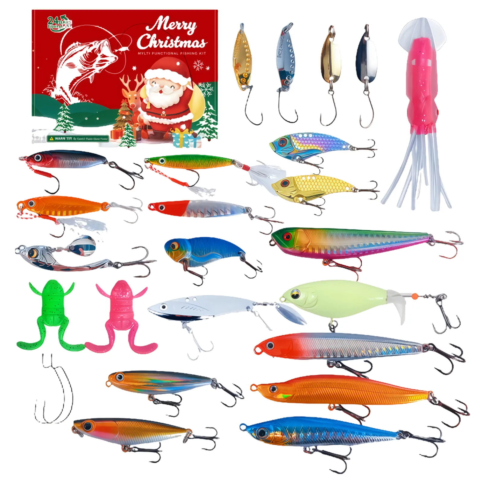 Christmas Count down Bags 2025 Fishing Advent Calendar For Men Adult Fishermen Teens And Children Timers for Cooking with Loud