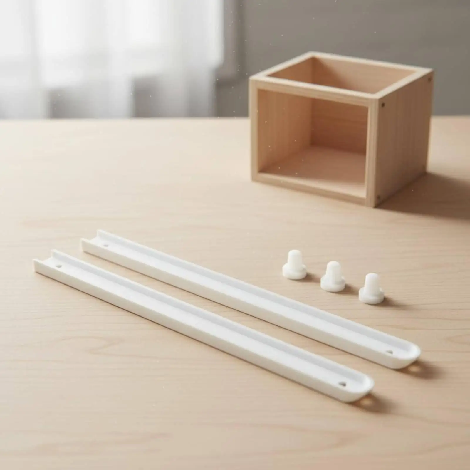 Drawer Slide Rail Smooth Sliding Track Set Sturdy Substitute to Metal Runners Easy Install for Cabinets Desks Campers