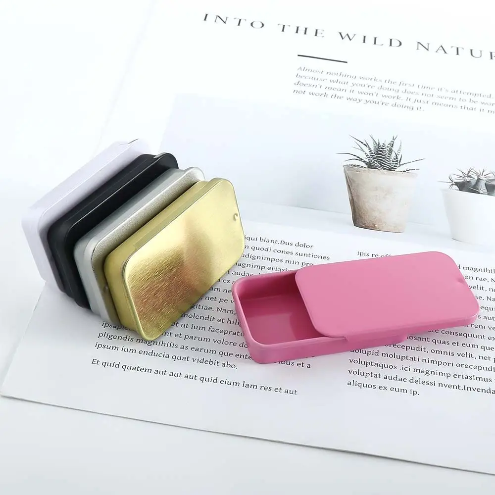 Mini Eyebrow Soap Box Mini Iron Box Portable Metal Candy Case Solid Perfume Storage Box Push Organizer Storage Supplies