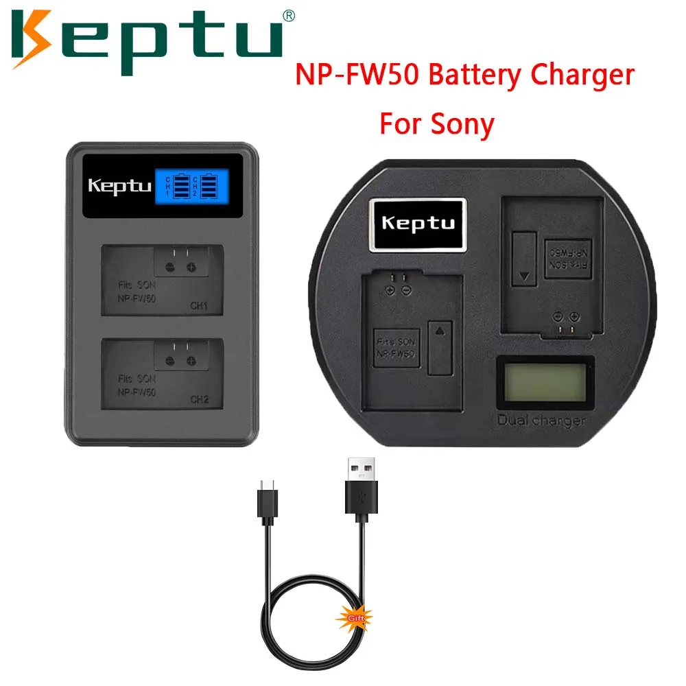 

KEPTU NP FW50 Battery Charger For Sony NEX 3 5 7 DSC-RX10 II III A7 A7R A7S A3000 A6000 A7000 ZV-E10 ZV-E10L a5000