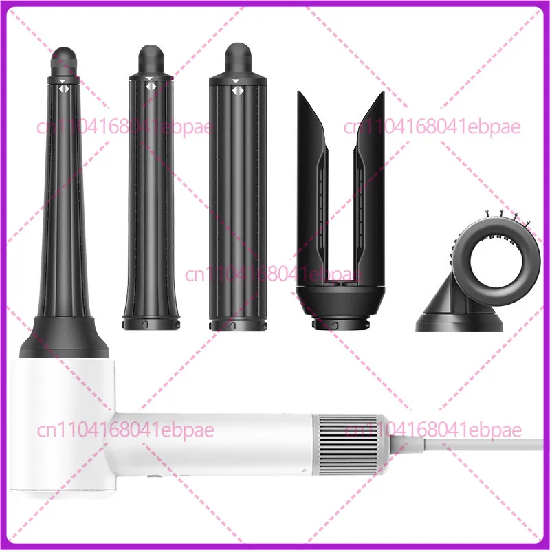 

Аксессуары для фена Xiaomi Mi Home H501: насадка для завивки волос, прямая насадка для укладки, насадка для сушки и насадка для создания воздушных волн.