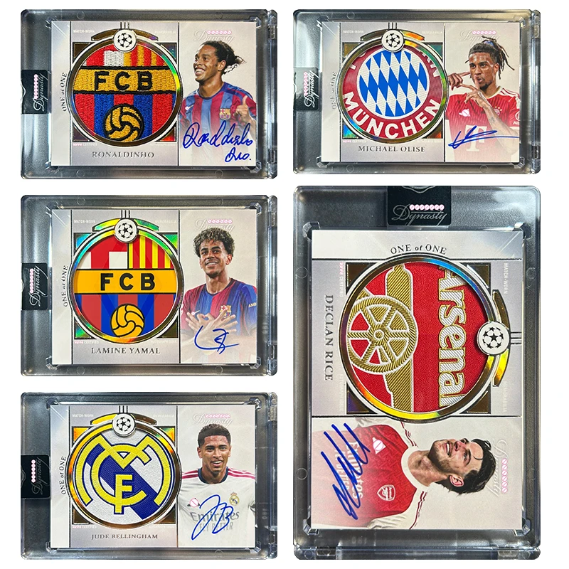 cartes-de-collection-cartes-de-stars-du-football-ronaldinho-yamal-bellingham-rice-olise-reprises-signatures-cartes-faites-maison-cadeaux-diy
