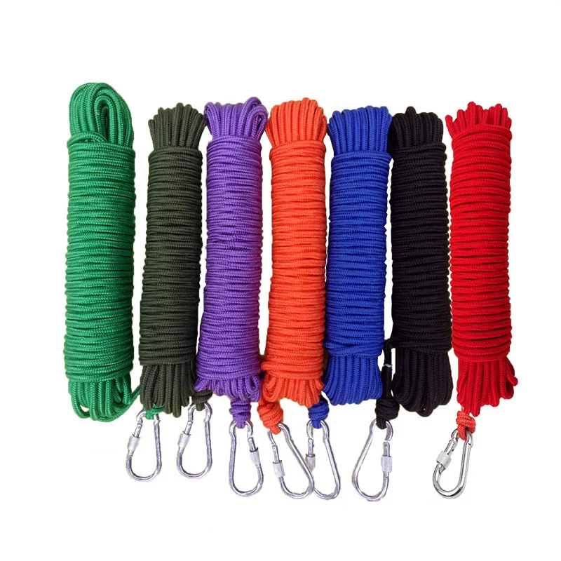 6mm x 20m outdoor salvage rope, colorful woven rope, binding rope, free clothes hanging rope, umbrella rope core, nylon rope