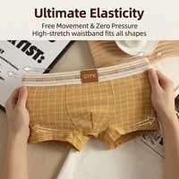 1/3PCS 95% Cotton Classtic Plaid Women's Lingerie Breathable Mesh Crotch Underwear Arrival Soft High Elastic Lingerie for Woman 3