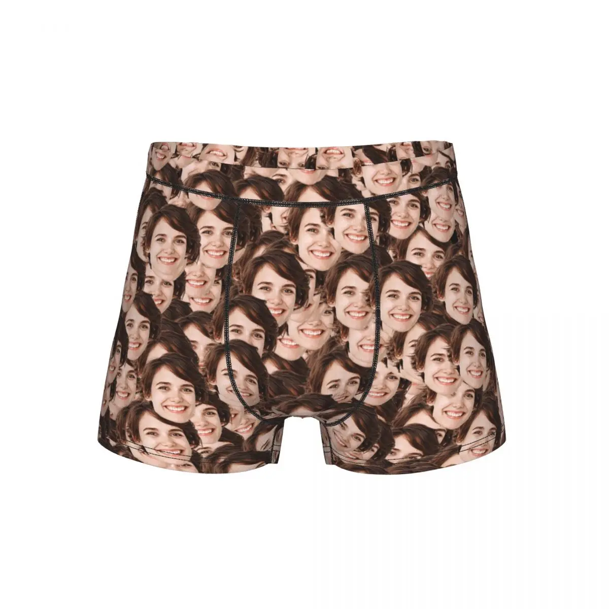 

Men's Custom Personalized Face Photo Long Underwear Humor Boxer Shorts Panties Male Soft Underpants Plus Size
