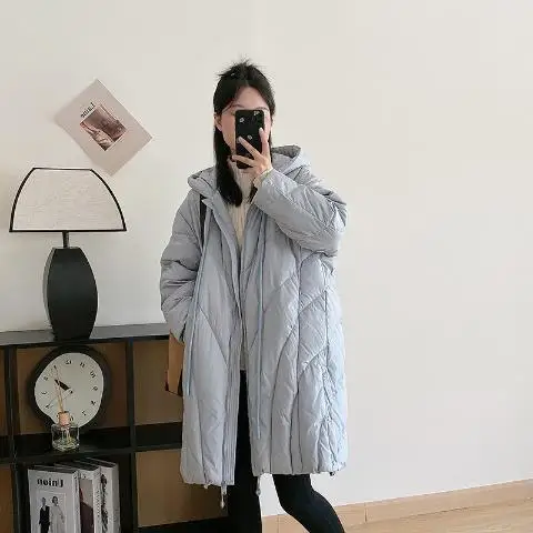 Otoño e Invierno nueva chaqueta de plumón para mujer con capucha chaqueta ligera informal para ir al trabajo