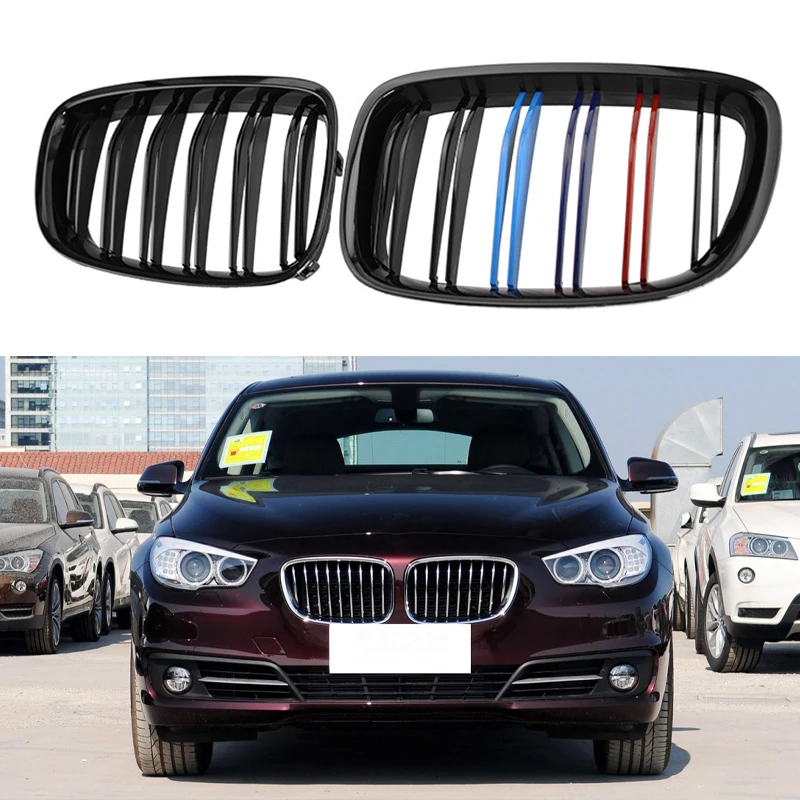 Gloss Black Car Front Bumper Hood Kidney Grille For BMW F07 5 Series GT 520 528 530 535 550 2010-2016 Grille Auto Accessories