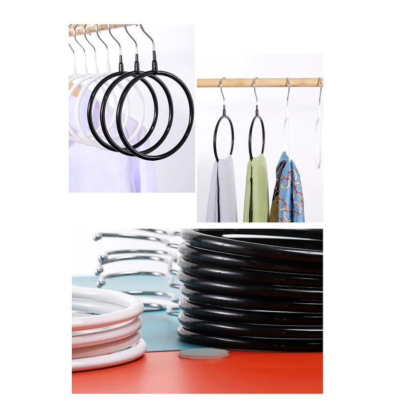 

10Pcs Scarf Tie Storage Ring Rack Scarves Holder Metal Coat Hanger Multifunctional Scarf Belt Tie Display Slots Holders Durable-