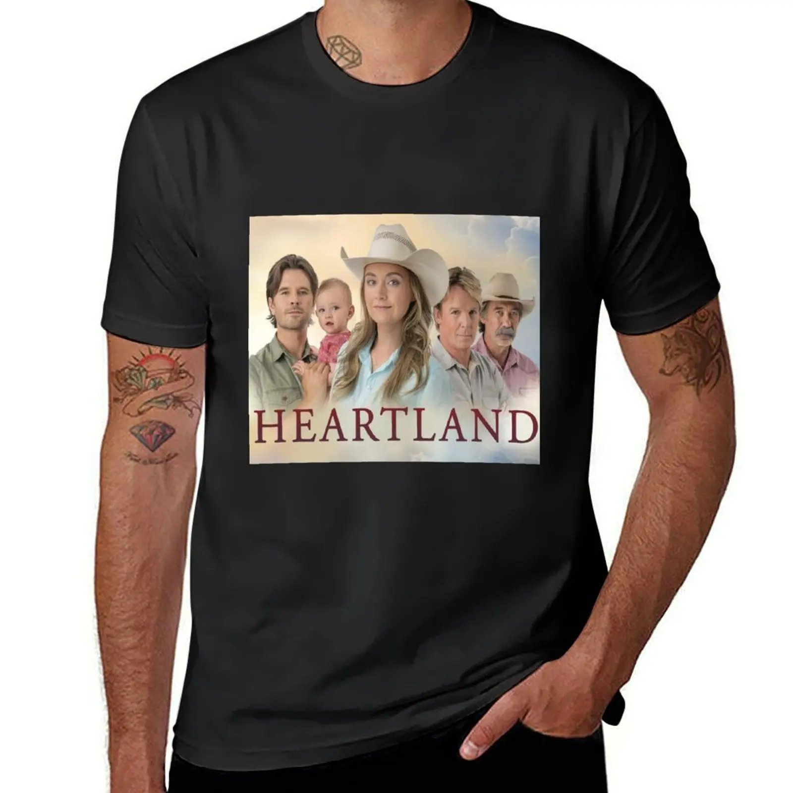 HEARTLAND ~SHOW T-Shirt quick-drying boys whites sublime plus size tops mens white t shirts