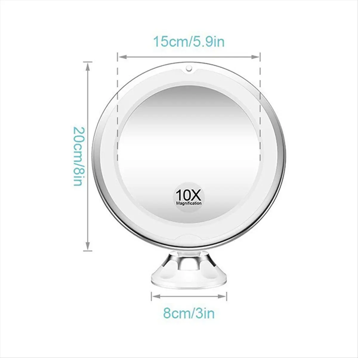 A62K 10X Magnifying Mirror with Light Makeup Mirror with Lights Dimmable LED Makeup Mirror for Bathroom Bedroom, Hotel