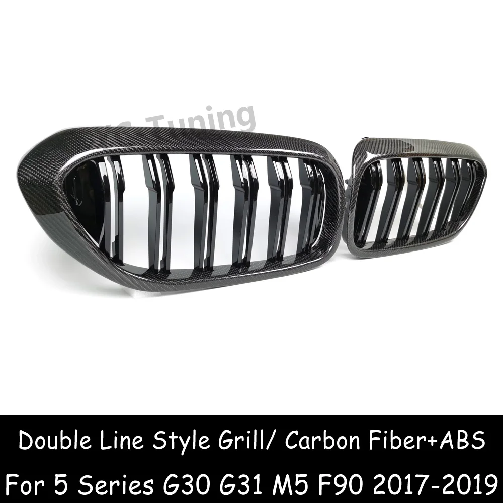 M5 F90 Carbon Fiber +ABS Front Bumper Grille For BMW 5 Series G30 G31 & M5 F90 Pre-Lci 520i 530i 540i M550i M550d 2017-2019