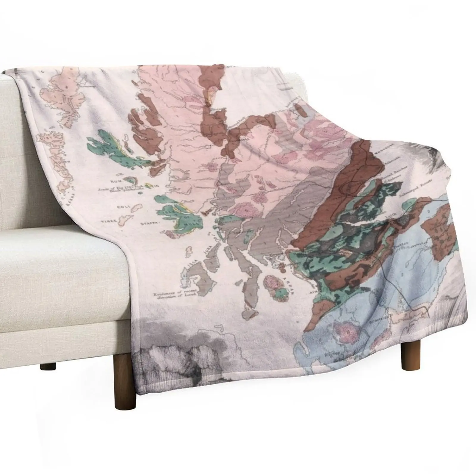 Vintage Geological Map of Scotland (1850) Throw Blanket Weighted Luxury Throw for sofa Blankets