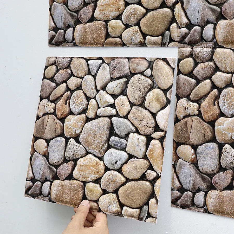 5PCS 10PCS of Pebble Pattern Self-adhesive Wall Stickers,Room Decoration,Wall Decoration,Peel And Stick,Movable Wallpaper