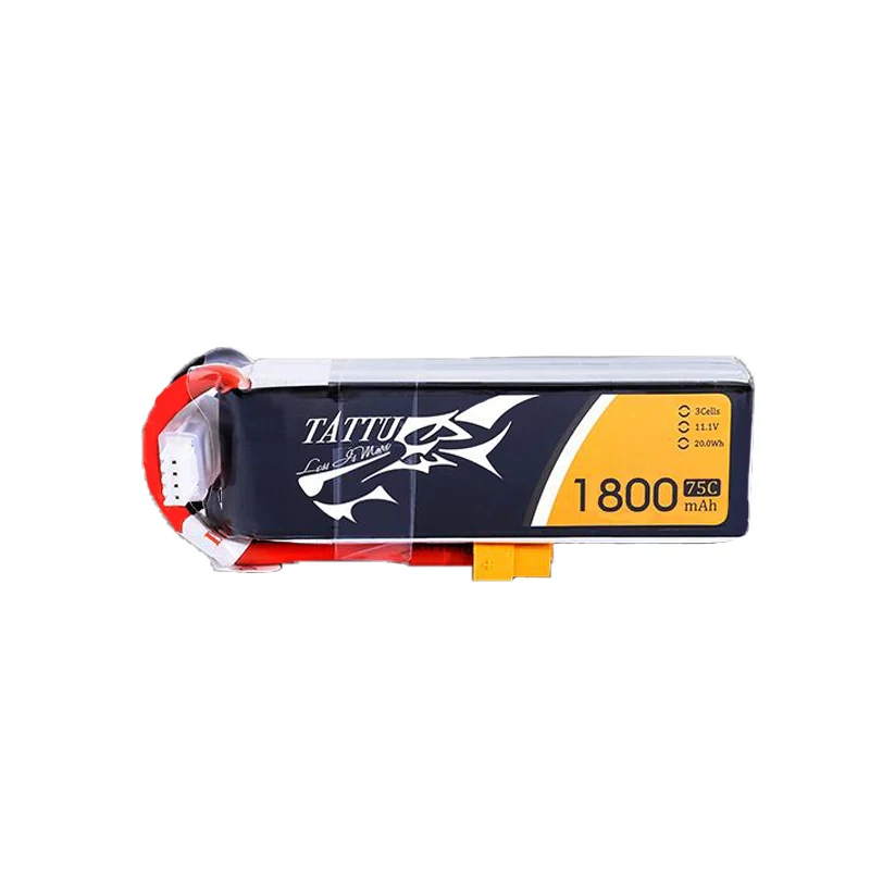 TATTU Batería LiPo 11.1V 1800mAh 75C XT60 para drones de carreras - imagen 2