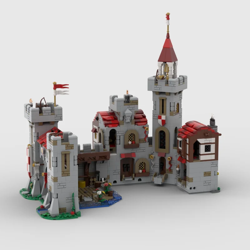 Décennie s de construction MOC pour enfants, château de rivière, chevaliers royaux, rétro médiéval, idées de vue sur la rue, jouet de bricolage, cadeau d'anniversaire, nouveau, 2580 pièces