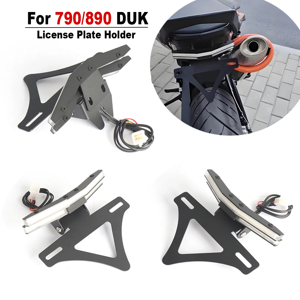 

New Motorcycle Accessories License Plate Holder Fender Eliminator Tidy bracket LED Turn light For 790Duk 890DUK 2018-2025