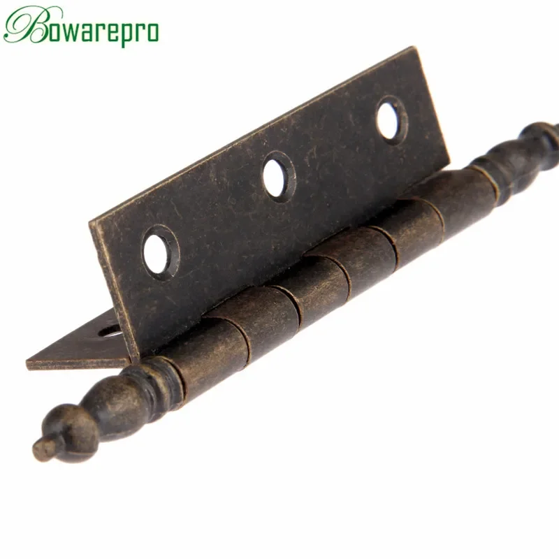 bowarepro 127*76mm Antique Bronze Crown Head Hinge 6 Holes Jewelry Gift Box Decorative Hinge for Cabinet Furniture Accessories*1