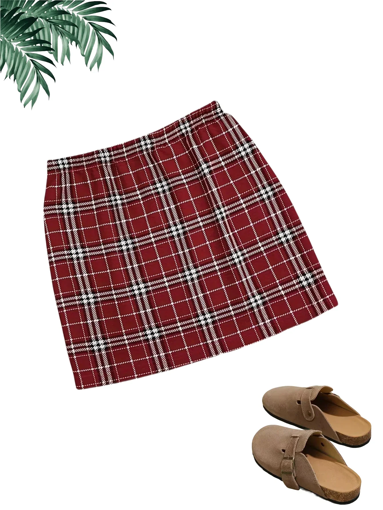 Vintage Plaid Skirt Women Green And Red Check Vintage Mini Skirts Summer Street Fashion High Waist Oversize Casual A-line Skirt