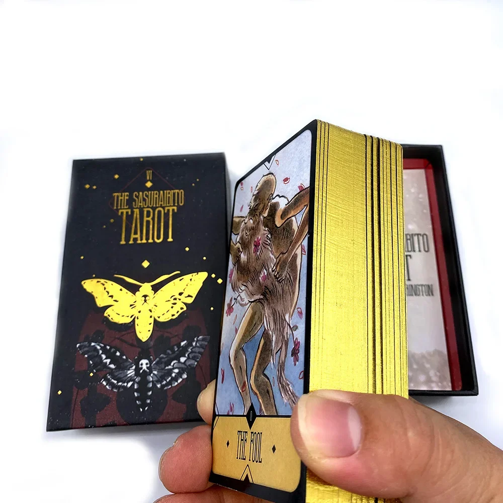 The sasuraibito tarot 78pcs cards 1: 1 Size Gilded Edge Guide book Tarot Board games