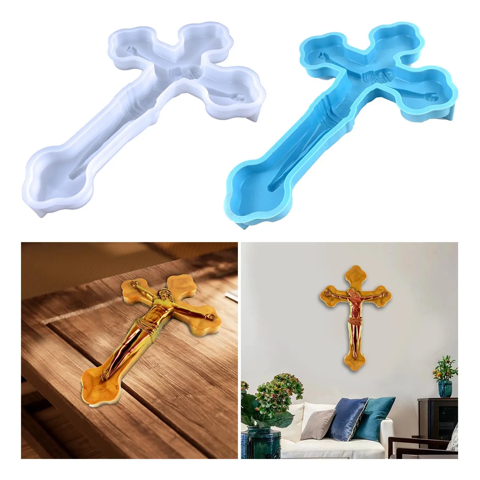 Cross Silicone Resin Molds Silicone Mold Crucifix Wall Cross Resin Casting Mold